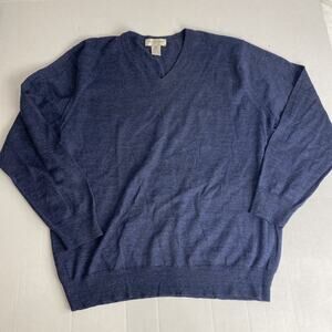 Tricots St. Raphael Men's L Merino Wool Sweater Blue